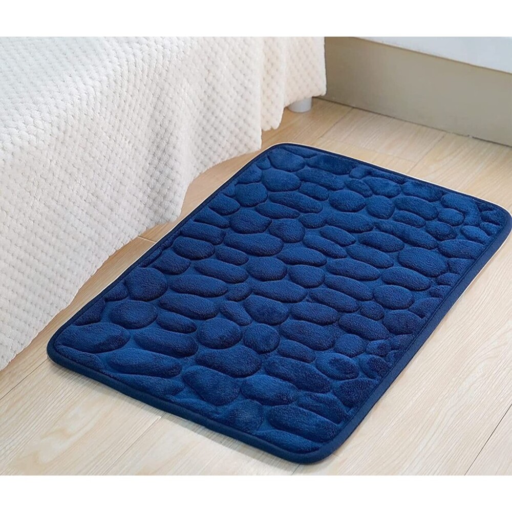 Bathroom Rugs Memory Foam Bath Mats for Bathroom Floor Mats 20"x32" Navy Blue